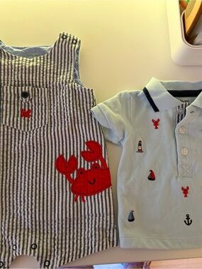 Little me 2 piece set boys 0-3